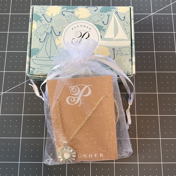 Opal Rhinestone Gold Necklace and Coil Bangle Bracelet #105 - Picture 9 of 9